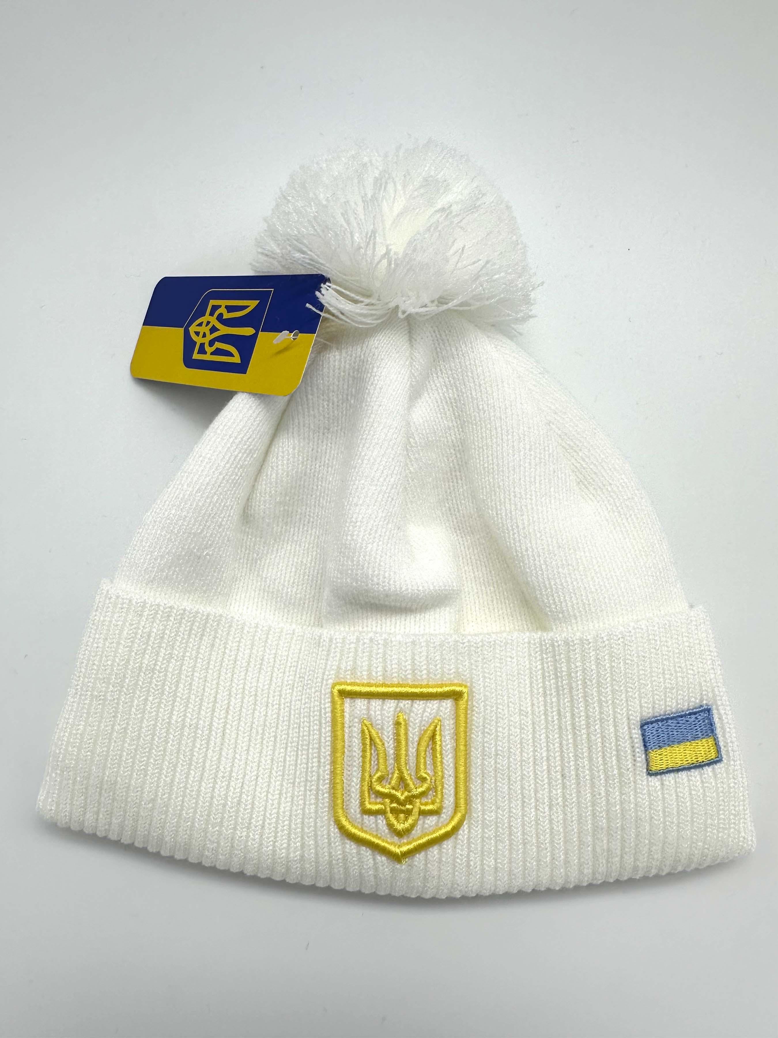 Шапка Слава Украине Белый (UA-0032-58)