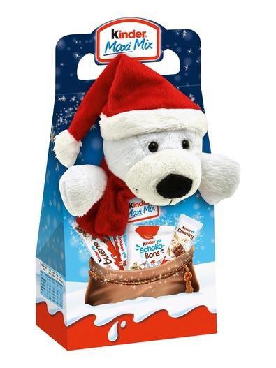 Новорічний набір солодощів Kinder Maxi Mix Білий ведмідь 133 г