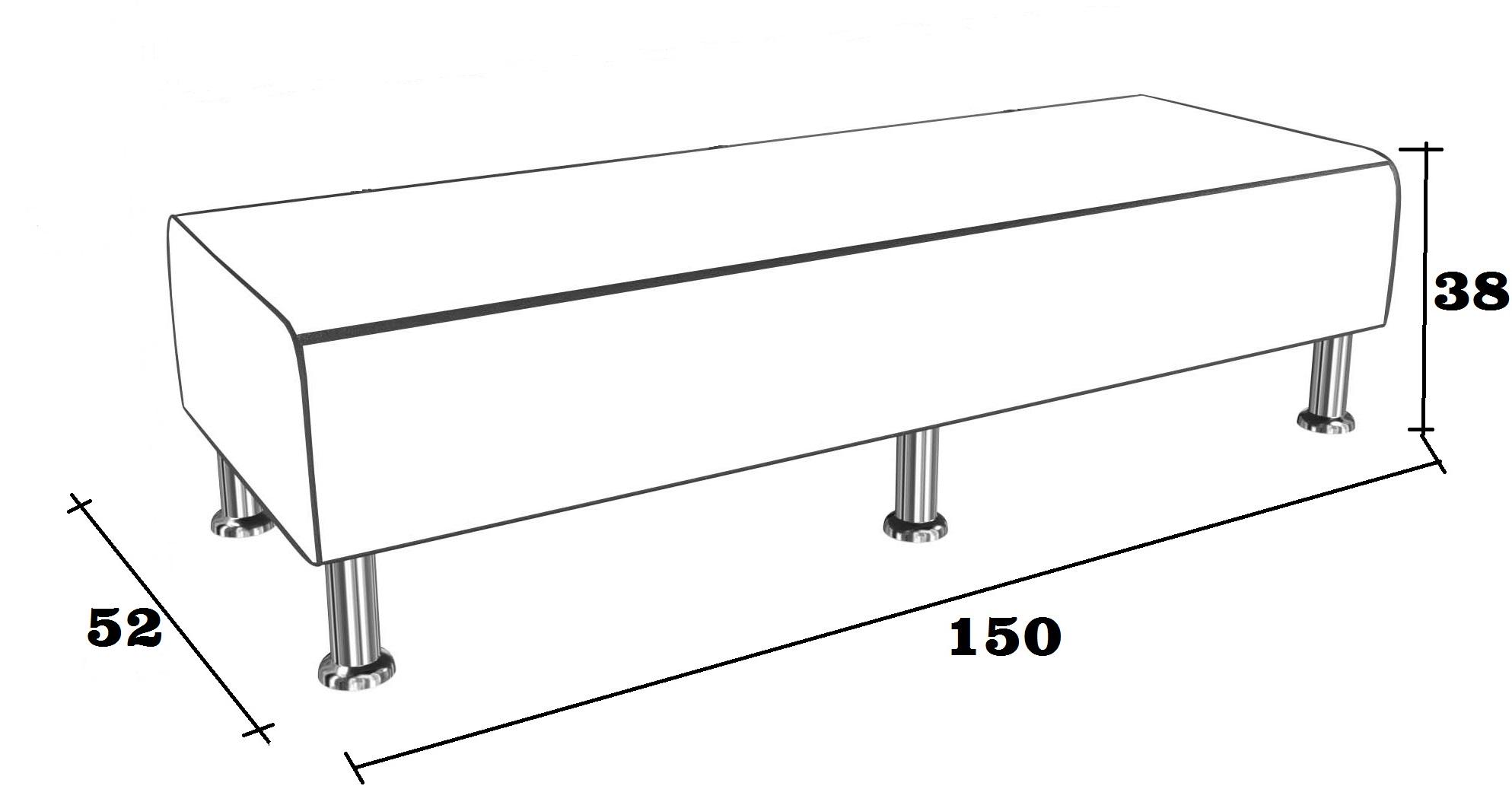 Банкетка-пуф офісний BNB Mini 150 см Чорний (Флай 2230) - фото 2