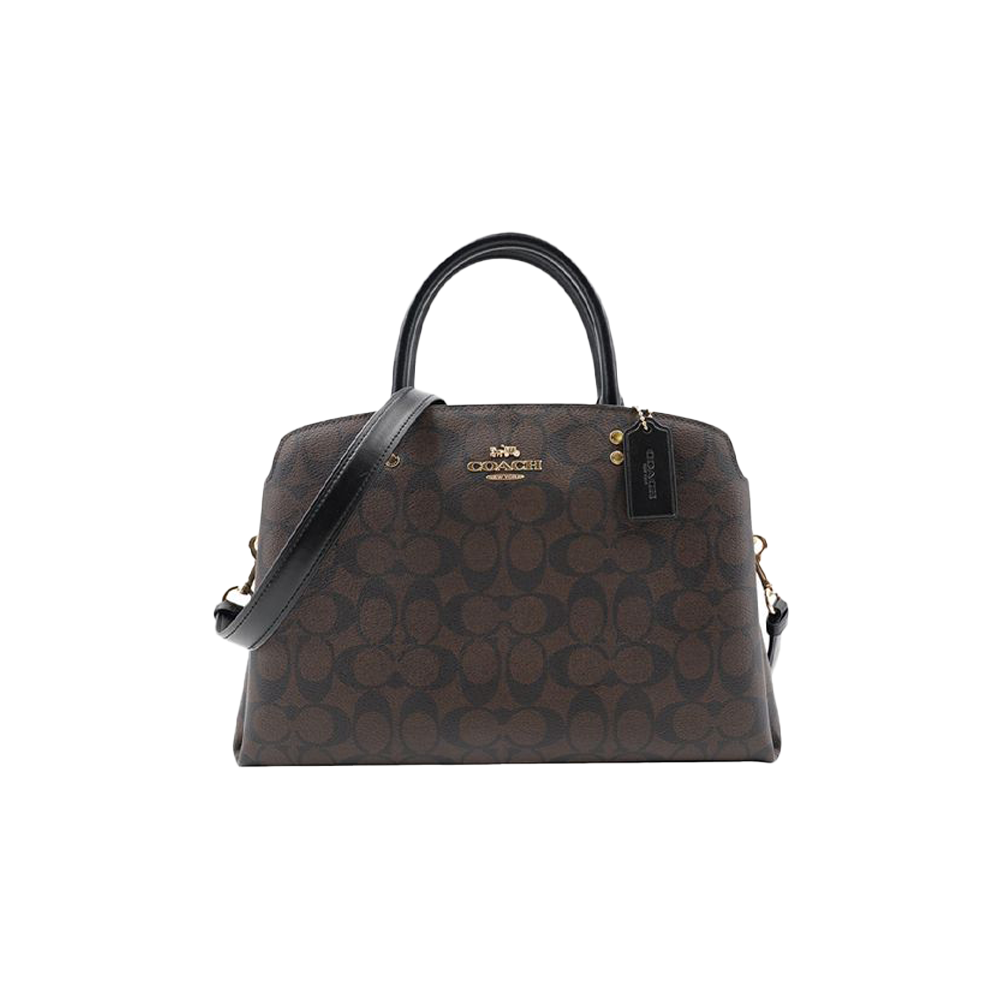 Сумка женская Coach Mini Lillie Carryall In Signature Canvas Gold/Brown Black (CH69)