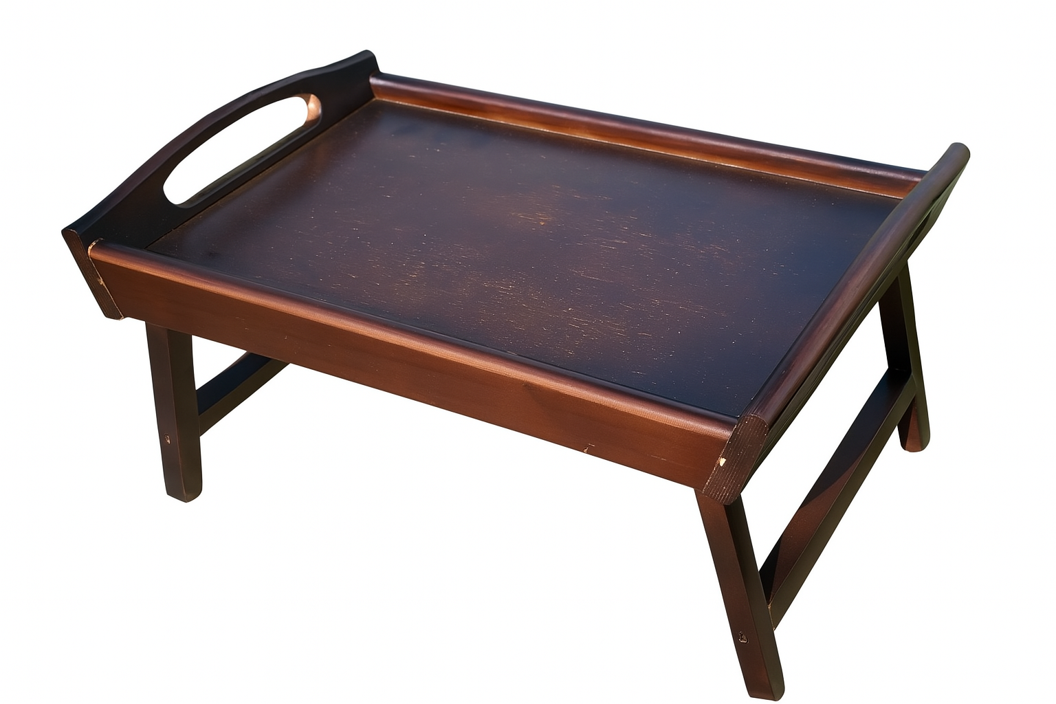 Столик-піднос складаний дерев'яний лакований 43x28x20 см Червоне дерево (7035)