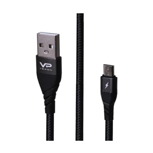 Кабель Veron Braided MV09 Micro 2,4A 2 м Black - фото 2