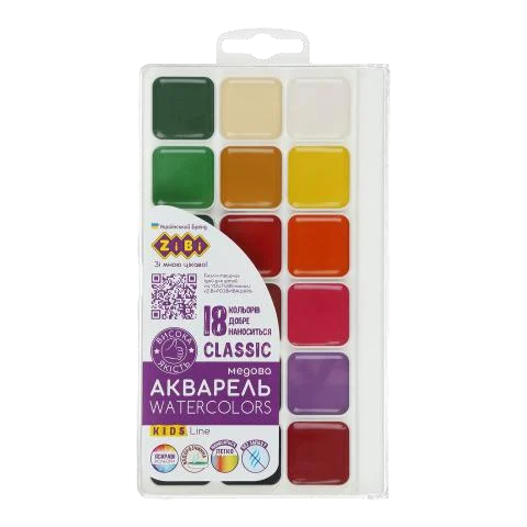 Акварель KID Zibi ZB.6586 CLASSIC 18 кол. без/п