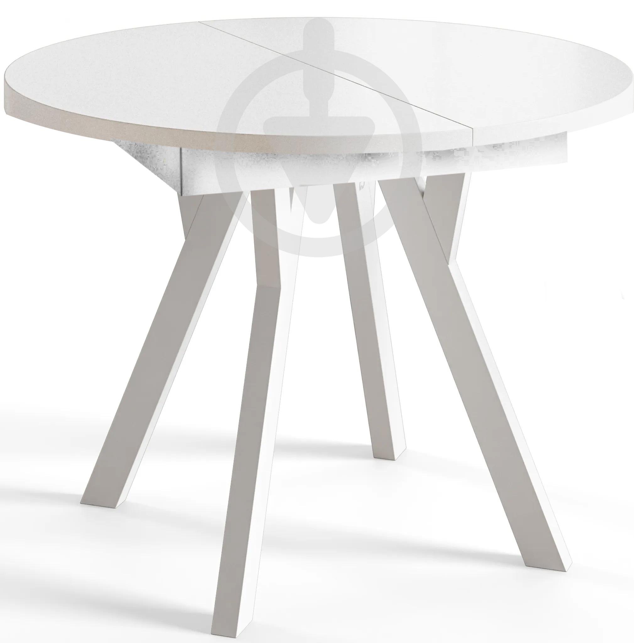 Стіл кухонний розкладний RoMax Lite Slide Loft 90x80 см Біла Аляска/Білий - фото 1