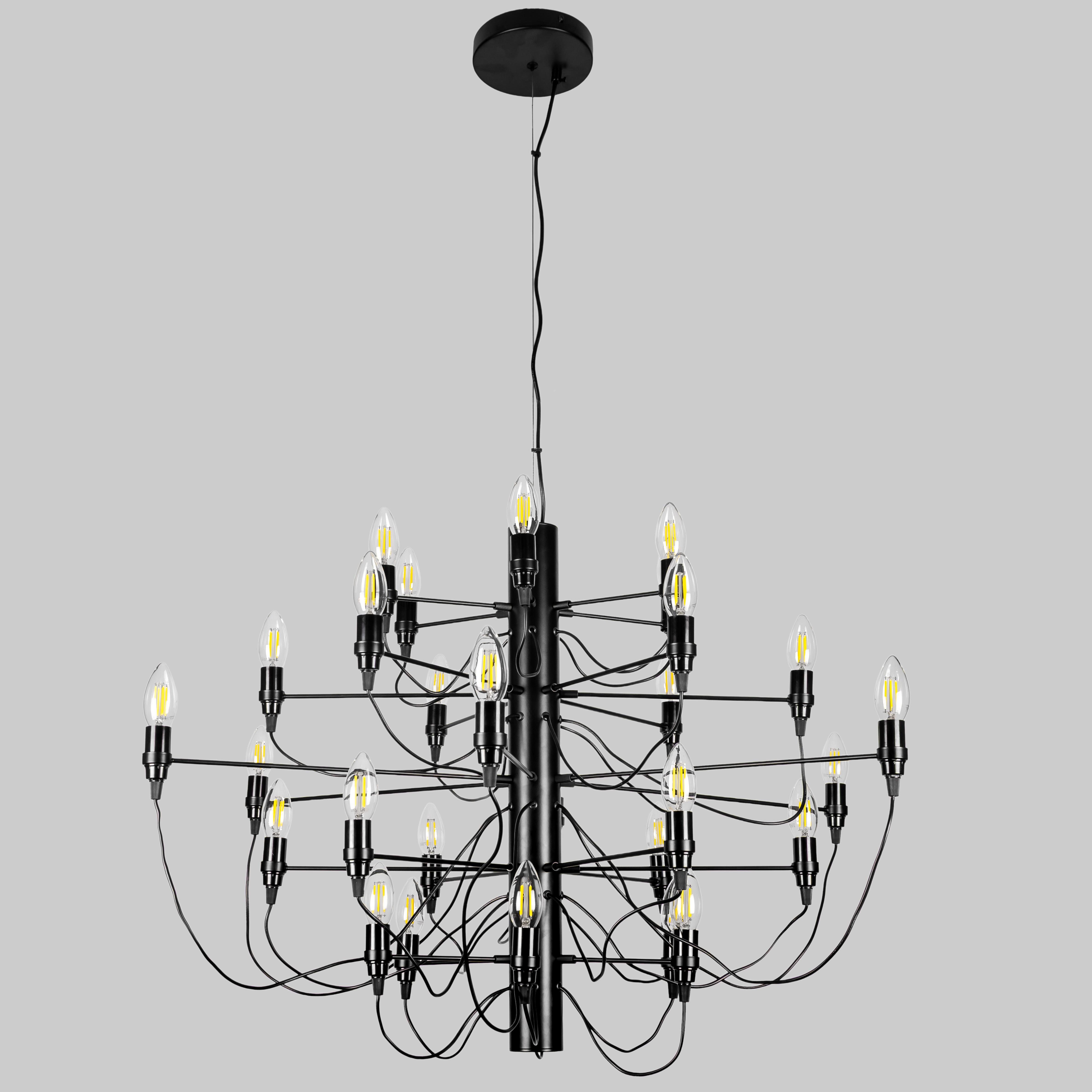 Люстра дизайнерская Candle на 30 ламп Черный (92-D1119-30 BK)