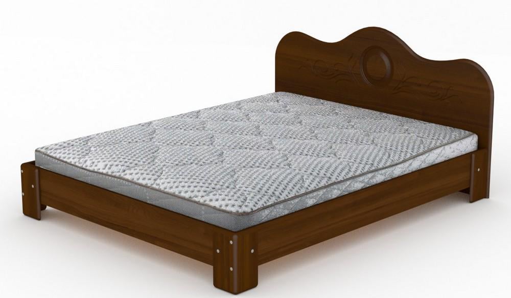 Кровать двуспальная МеблиКо 150 МДФ 206х150х90 см Орех (k-1609-6)