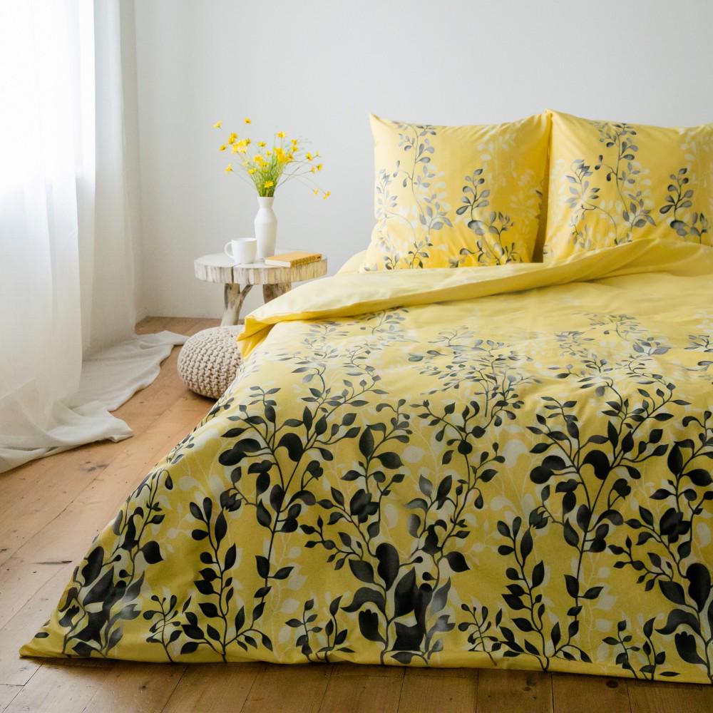 Комплект постельного белья Everyday Collection Flowers евро Black/Yellow (CN23861)