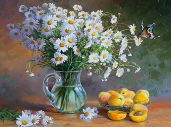 Картина по номерам Josef Otten Натюрморты Ромашки и абрикосы 40х50 см в термопакете (3130RA_O-mt) Картина по номерам Josef Otten Натюрморты Ромашки и абрикосы 40х50 см в термопакете (3130RA_O-mt)