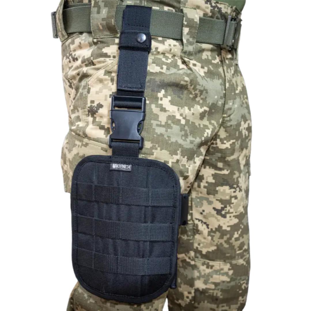 Платформа на стегно для підсумків Kirasa Cordura 1000D Molle 15х20 Black (KI286) - фото 4 Платформа на стегно для підсумків Kirasa Cordura 1000D Molle 15х20 Black (KI286) - фото 4