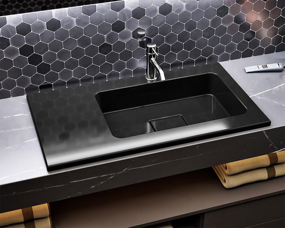 Умивальник накладний Status Vega Low 80 L Black (686) - фото 7
