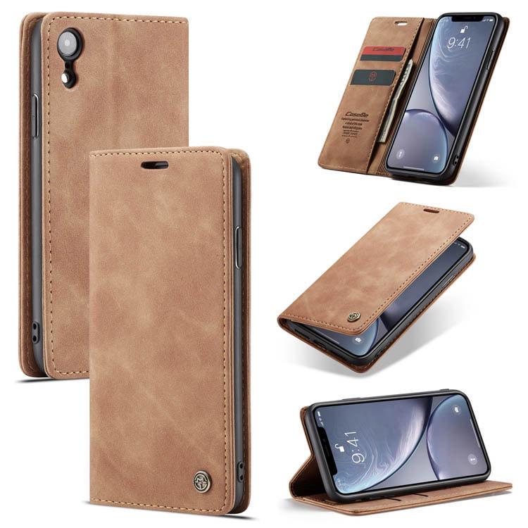 Чехол книжка с магнитом iPhone XR CaseMe Brown (30853-30)