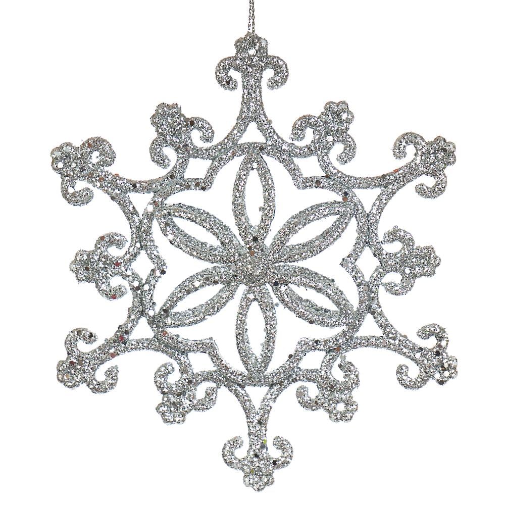 Елочная игрушка Снежинка праздничная Серебряный (012NZ)