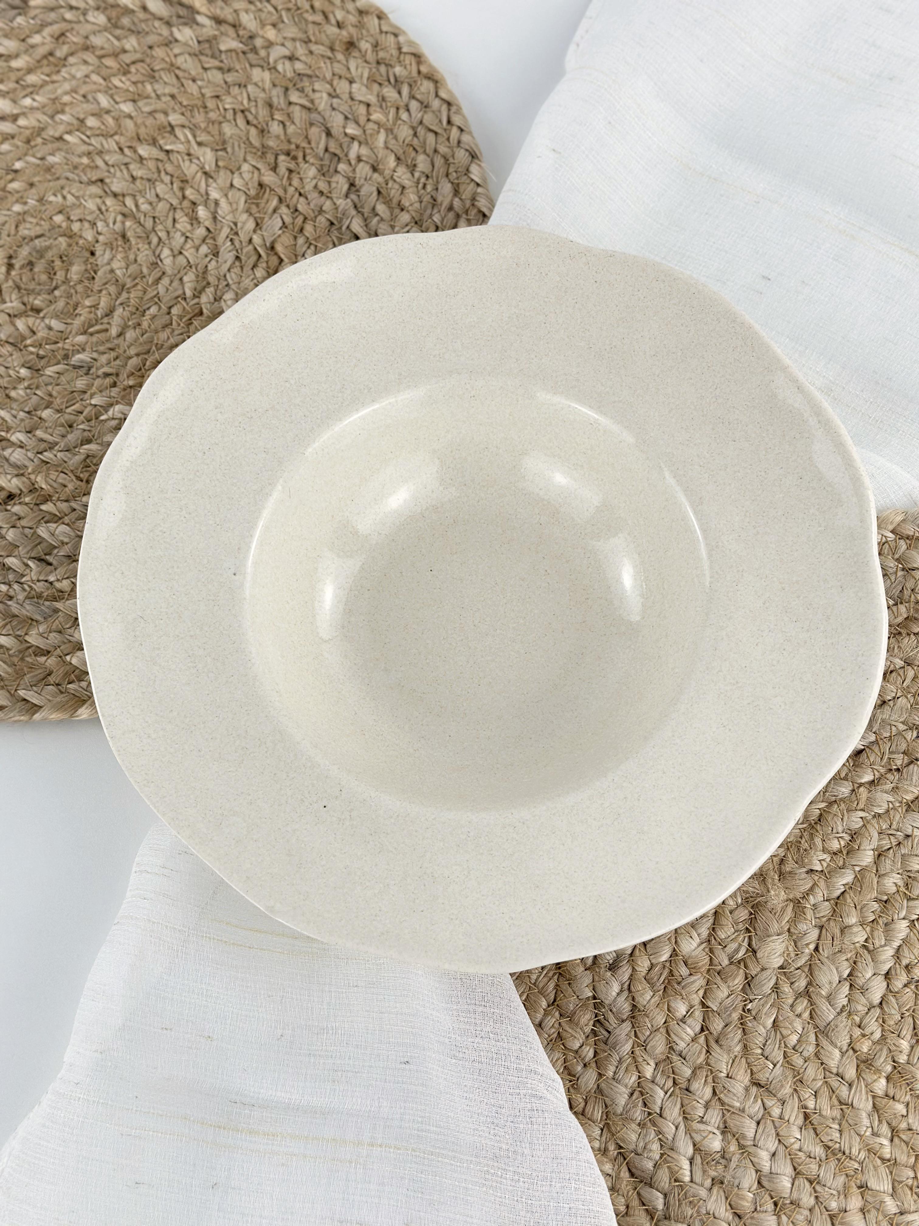 Тарелка для пасты глиняная Гражда 28 см Белый (17002-16)