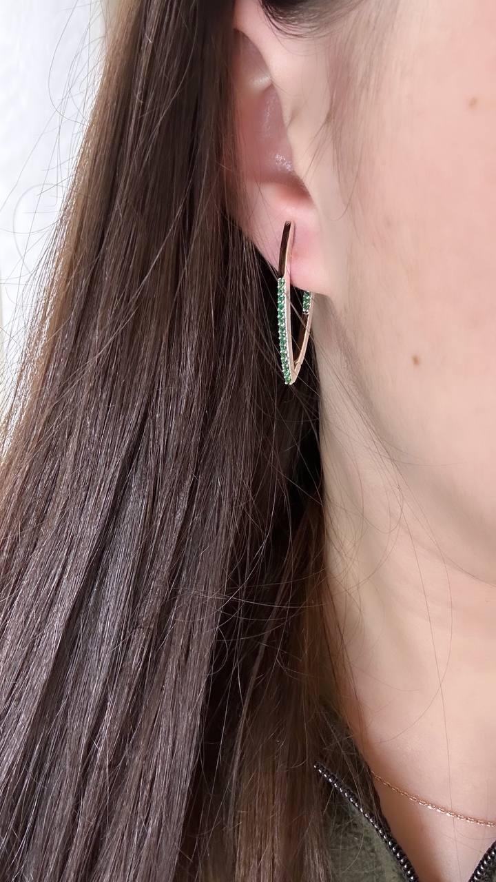 Серьги серебряные Алиса с накладками золота 375/925 проба (26943527)