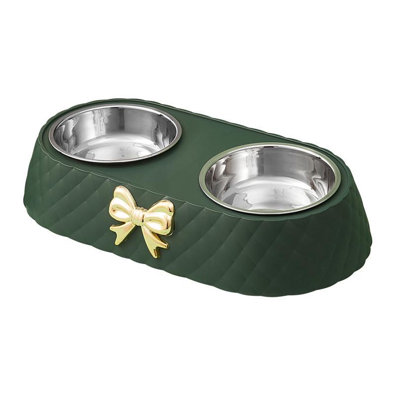 Миска для кошек Taotaopets 138817 34 см Green двойная стильная Миска для кошек Taotaopets 138817 34 см Green двойная стильная