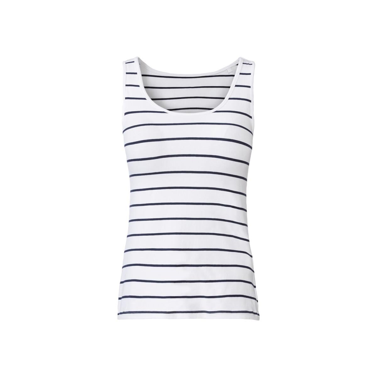 Майка женская хлопчатобумажная Esmara полоска в рубчик M Черно-белый (835200_1)