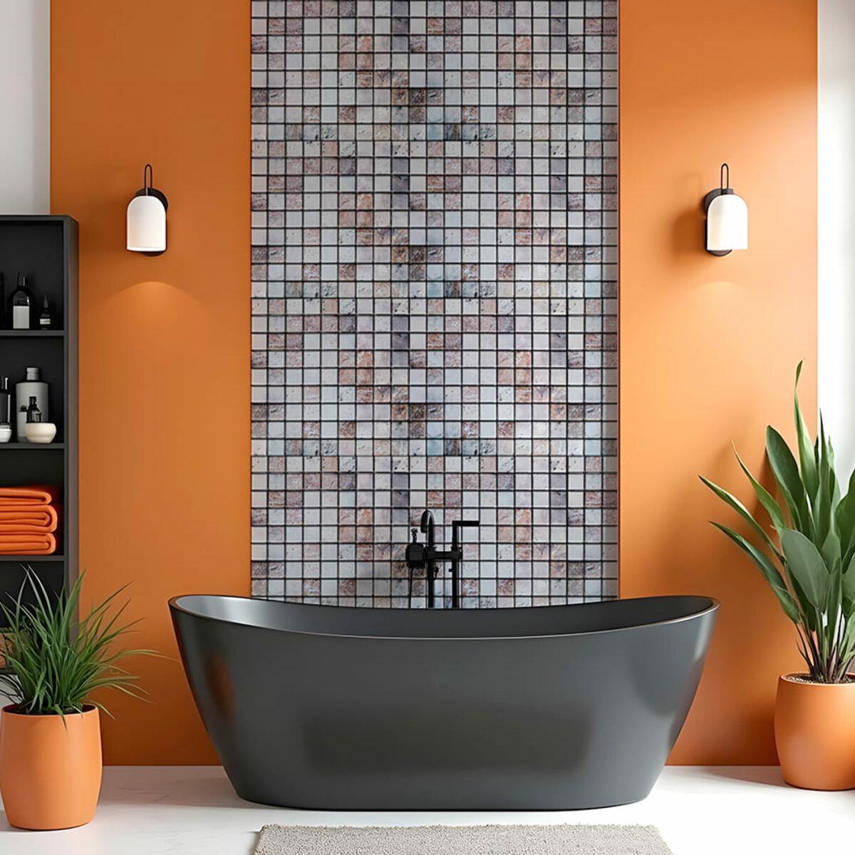 Панель декоративная Мозаика ПВХ 960х480х4 мм Бежевый мрамор (SW-00001433)