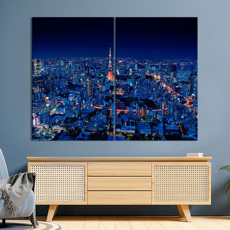 Настінний декор Нічне місто Токіо 111x81 см (A763-2)