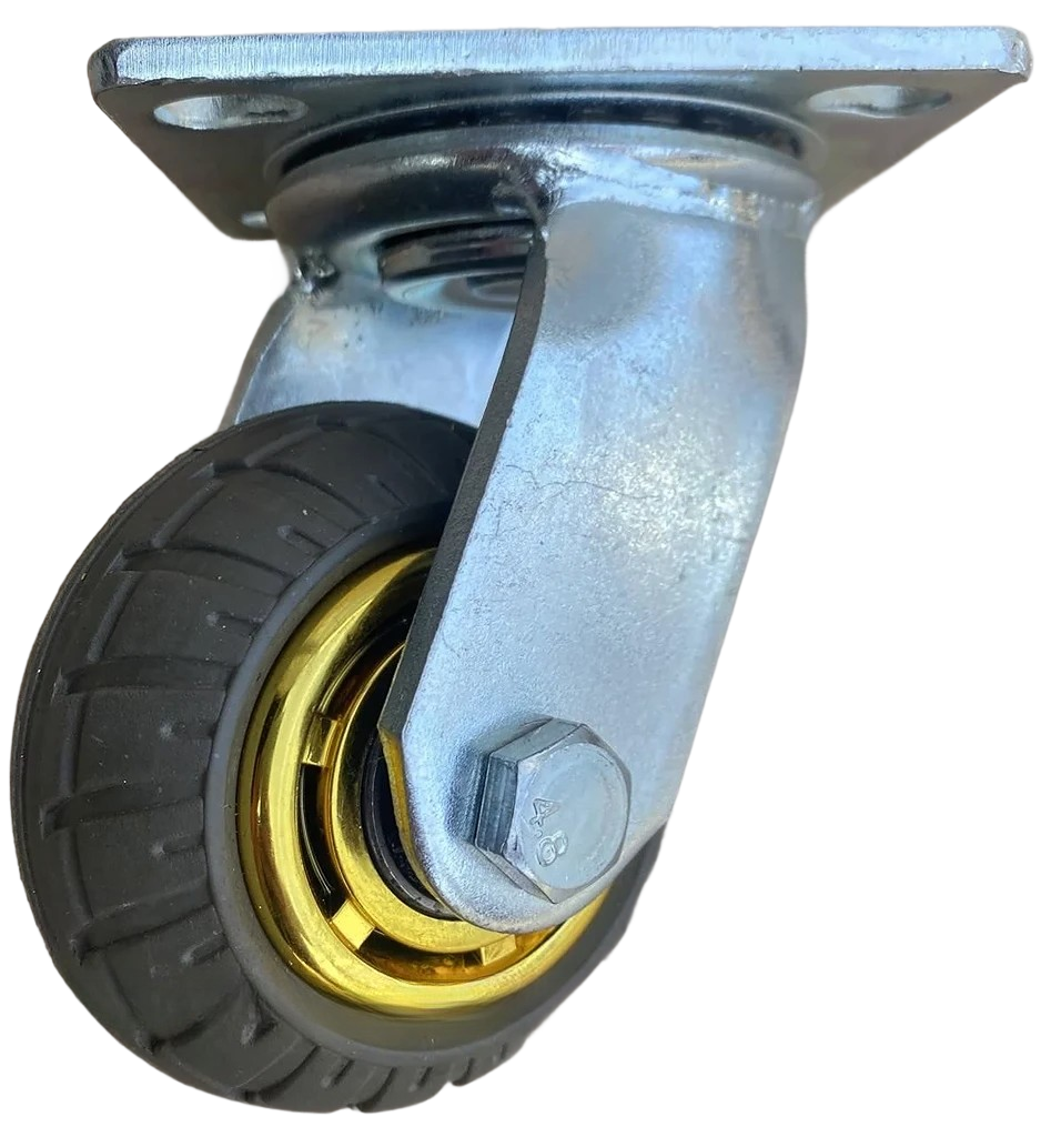 Колесо поворотное на шарикоподшипнике из эластичной резины 100 мм Серый (2332169112)