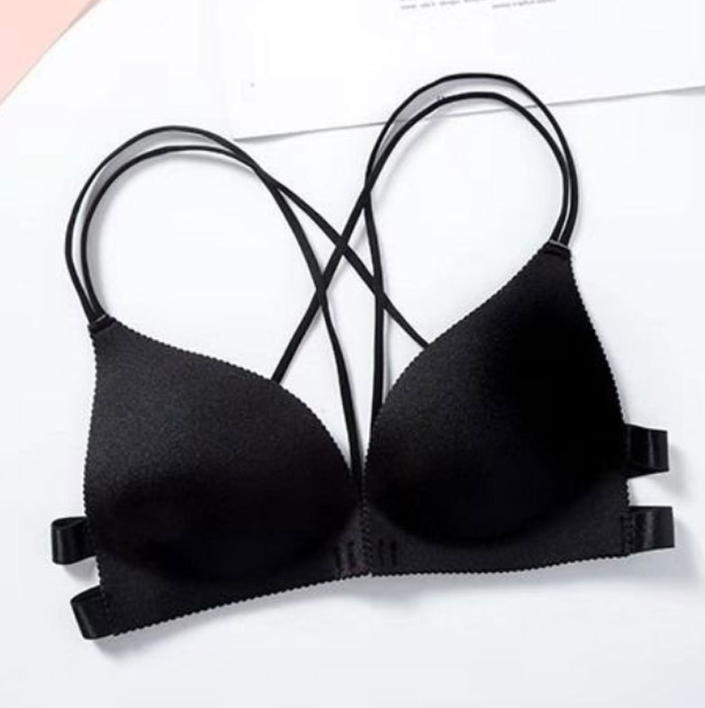 Бюстгальтер со скрещивающимися шлейками с передней застежкой 75AB Черный (22-47-1347-Ч-75AB)