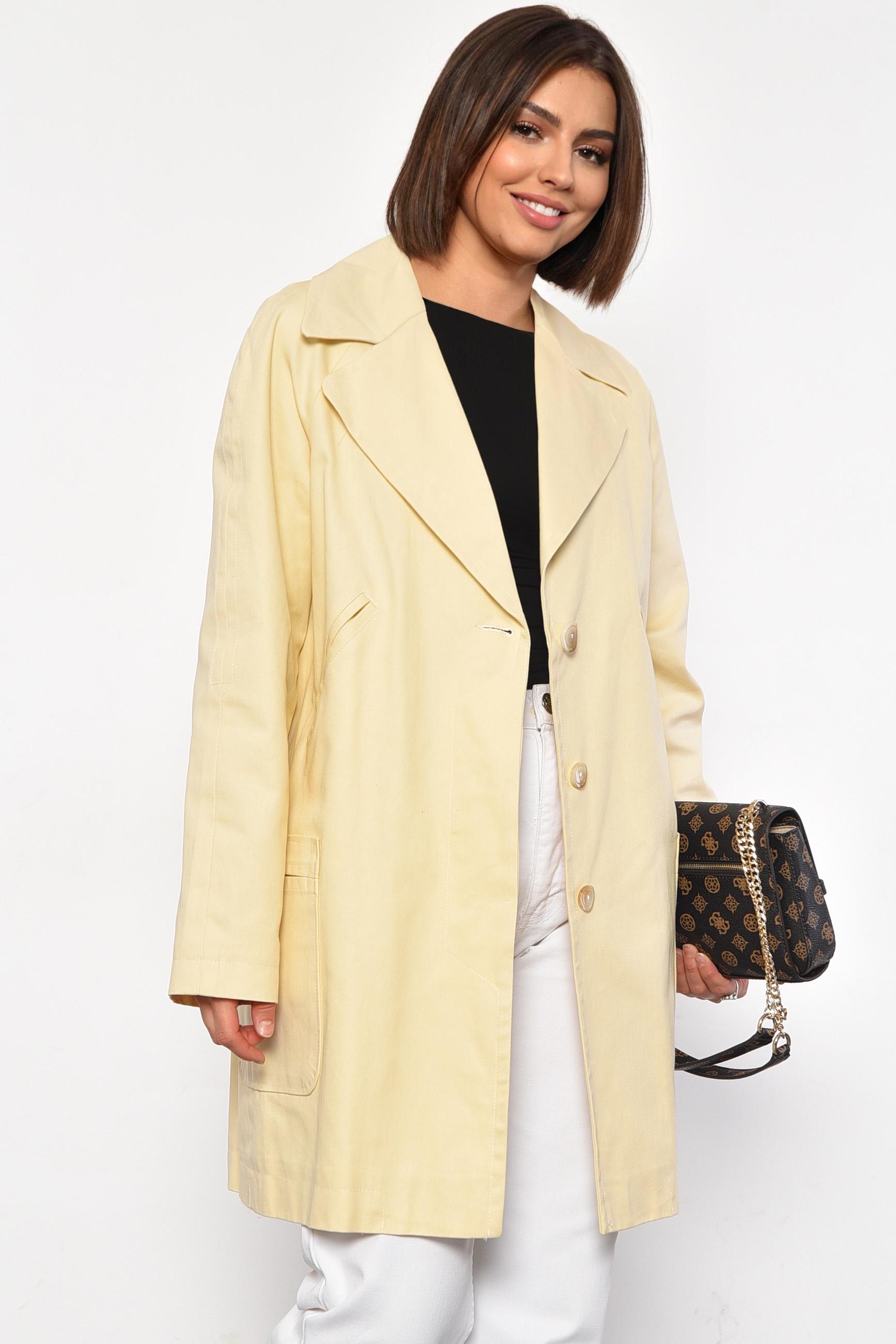 Пальто жіноче L Бежевий (184428) - фото 2 Пальто жіноче L Бежевий (184428) - фото 2