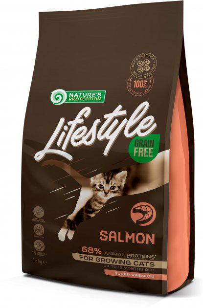 Корм сухой Lifestyle Grain Free Salmon Kitten беззерновой для котят с лососем 1,5 кг