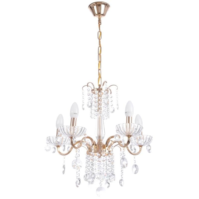 Люстра свеча подвесная хрустальная классическая Brille BCL-380S/5 E14