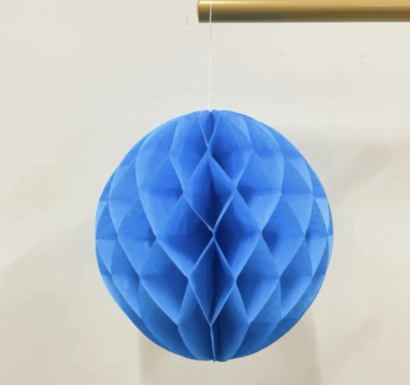 Шар из бумаги Соты 25 см Голубой (051411)