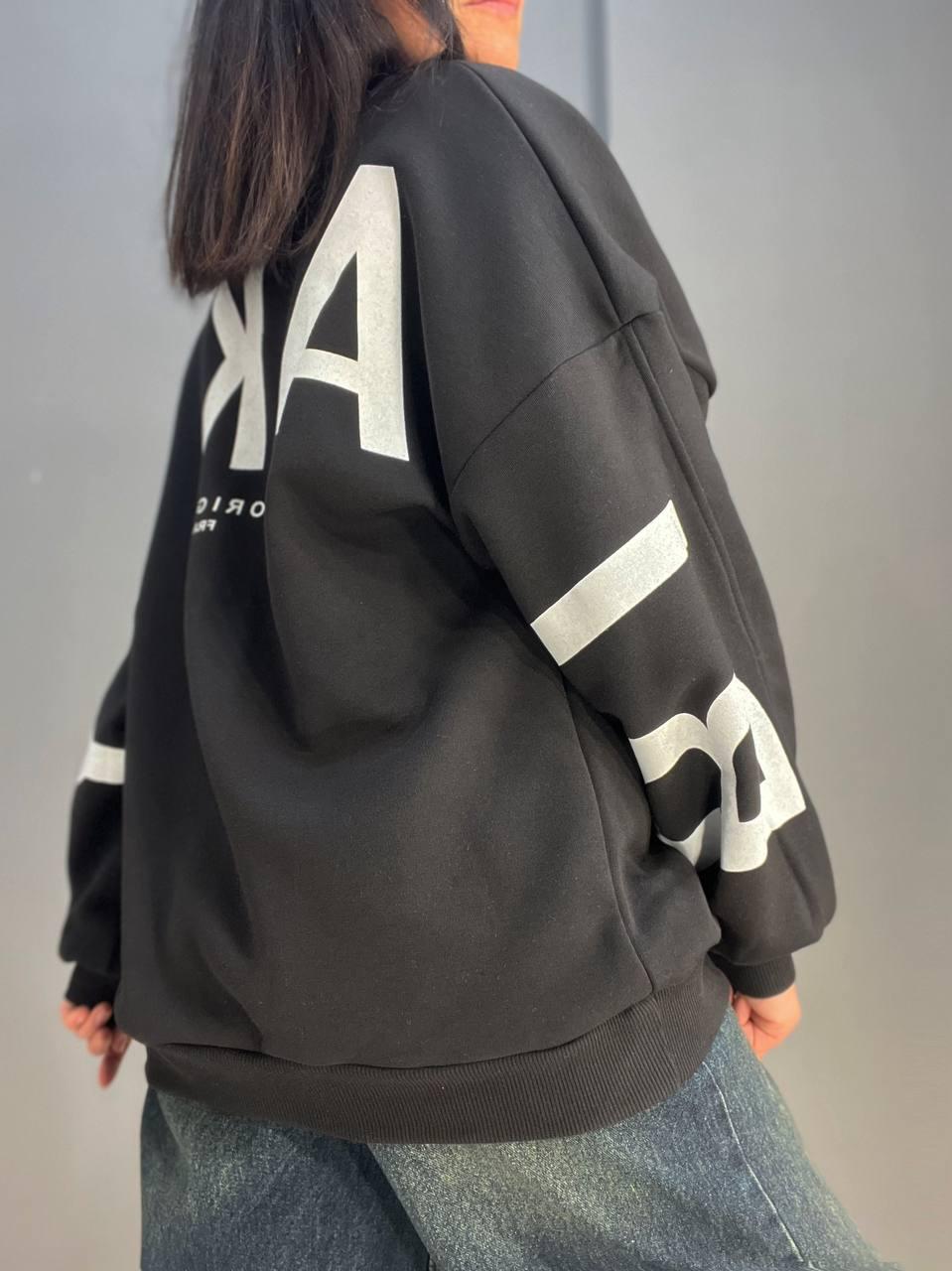 Свитшот женский DAVRAS 8175 BLACKELY удлиненный утепленный флис OS Черный (1227) - фото 5 Свитшот женский DAVRAS 8175 BLACKELY удлиненный утепленный флис OS Черный (1227) - фото 5