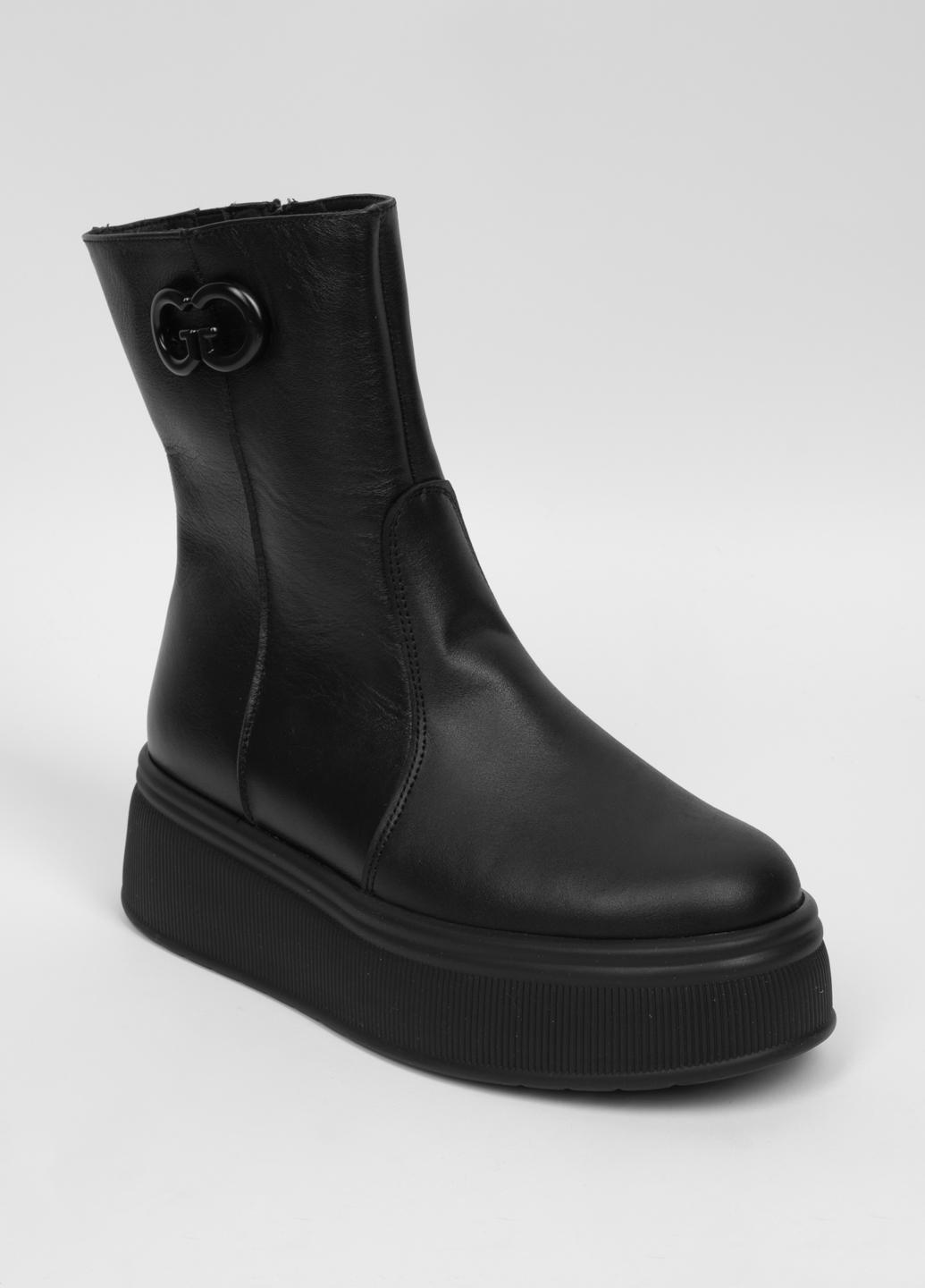 Ботинки женские кожаные Power 434 р. 40 Черный (345044)