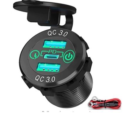 Автомобільне зарядне USB Type-C 48 Вт кнопка QC3.0 12-24V Зелений Автомобільне зарядне USB Type-C 48 Вт кнопка QC3.0 12-24V Зелений