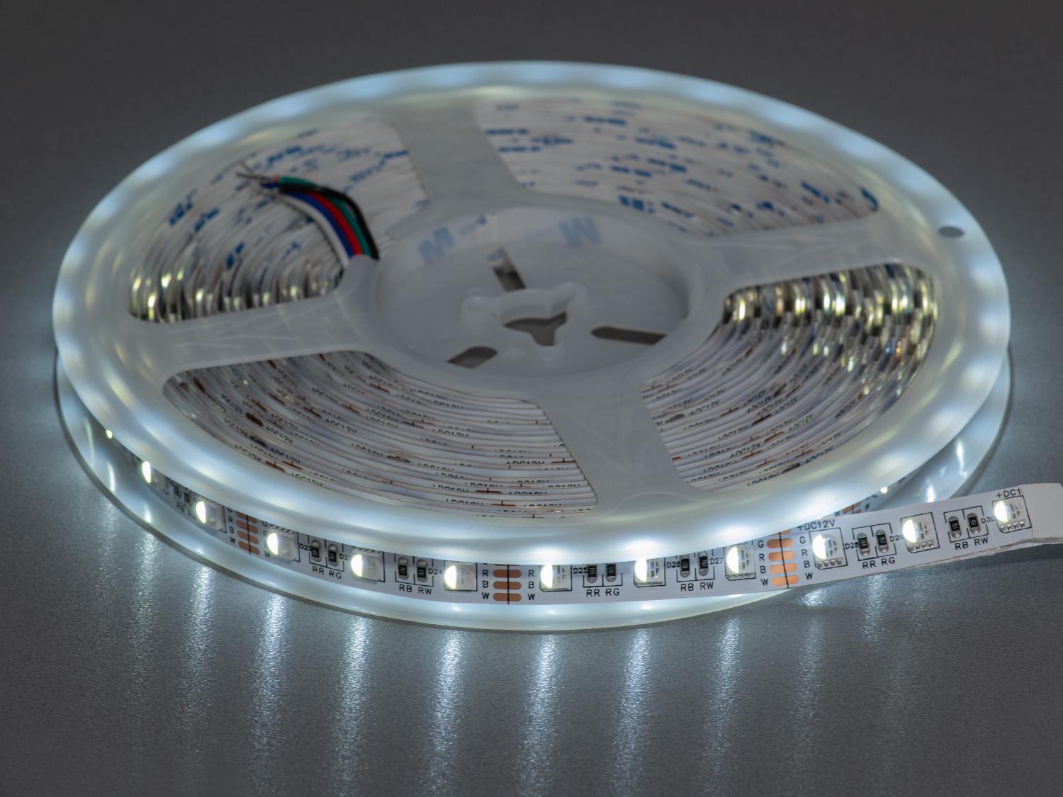 Світлодіодна стрічка 12 В 60 діодів на метр 10 мм RGB + Холодний білий (P12-5050-60-RGB+CW-20-10) - фото 2 Світлодіодна стрічка 12 В 60 діодів на метр 10 мм RGB + Холодний білий (P12-5050-60-RGB+CW-20-10) - фото 2