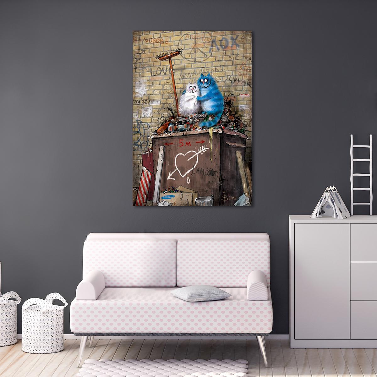 Модульная картина Любовь на мусорке 1 модуль 70x105 см