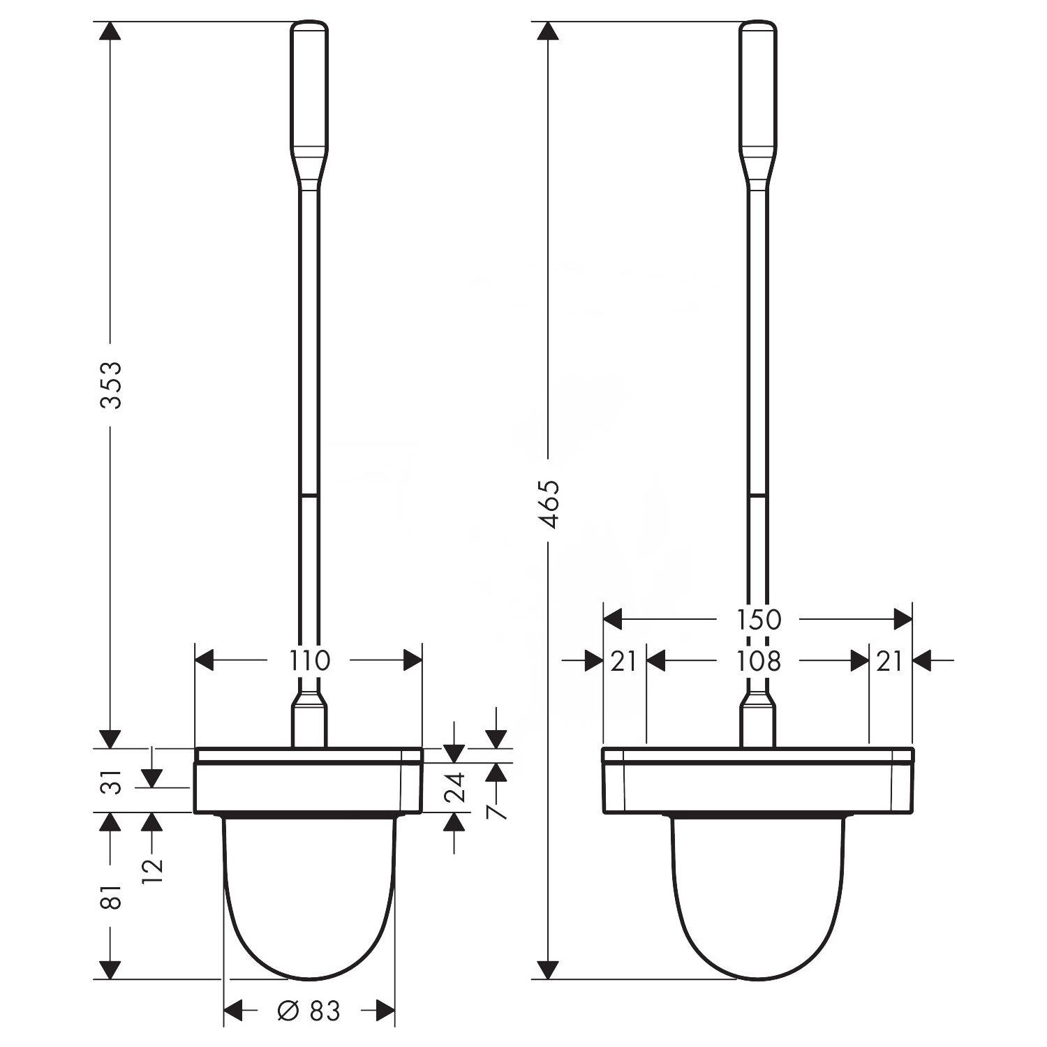 Ершик для унитаза Hansgrohe AXOR Universal Softsquare 42835310 подвесной Золотой (153279) - фото 2