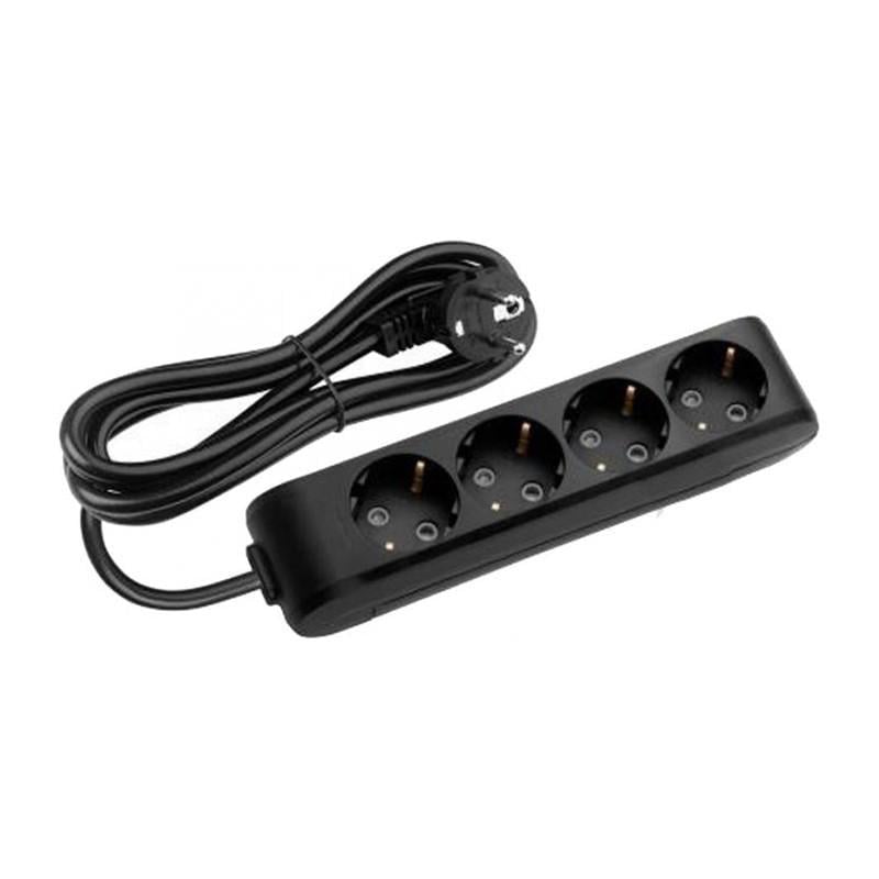 Удлинитель Panasonic X-tendia 4 гнезда с заземлением и шторками 3 м Черный (WLTB04432BL-UA)