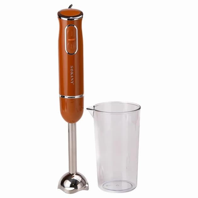 Блендер погружной ручной Sokany SK-1726 с мерным стаканом 300 Вт Оранжевый (29620052)