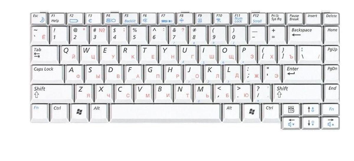 Клавиатура для ноутбука Samsung M50 White