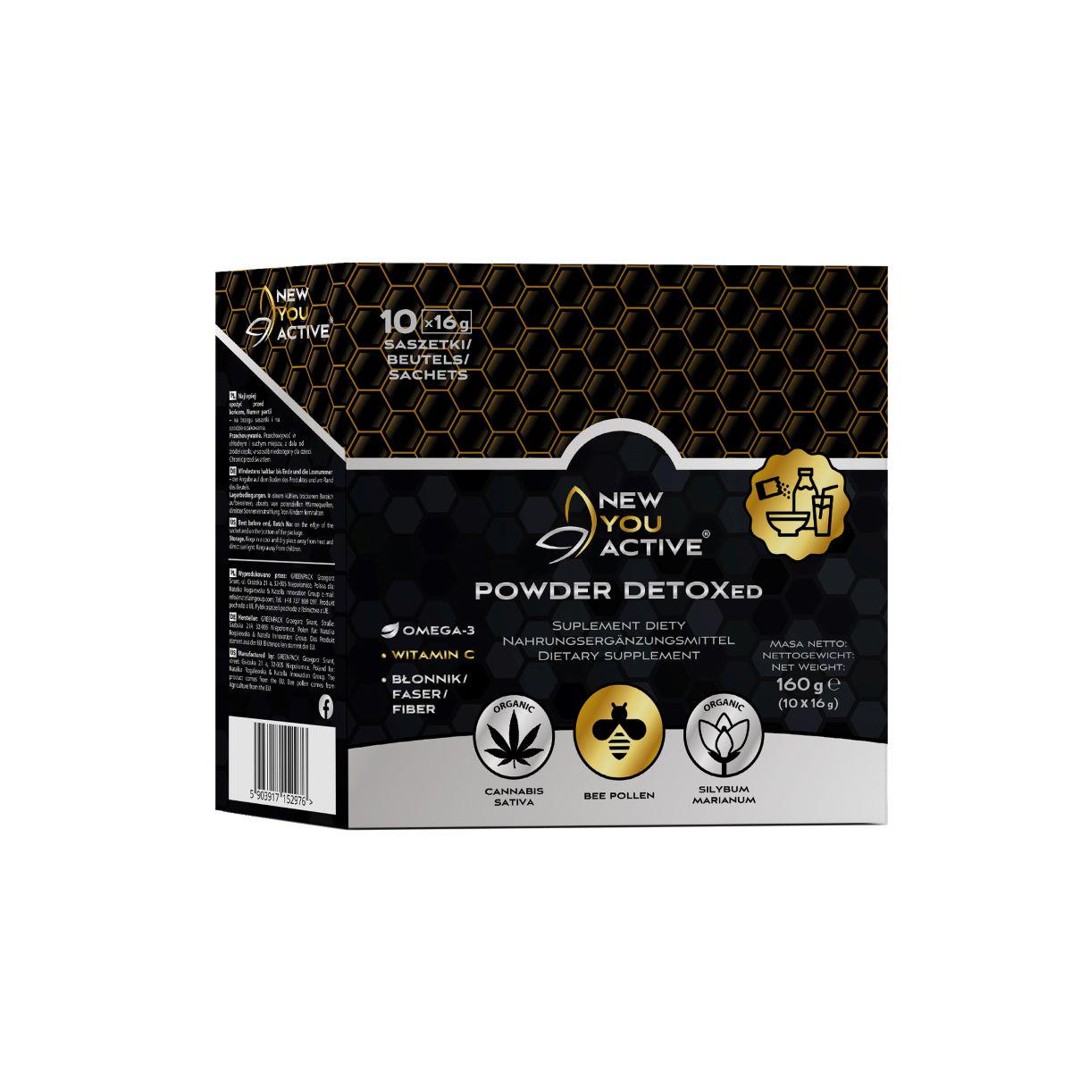 Смесь экстрактов NEW YOU ACTIVE Powder Detoxed для очищения печени кишечника кожи sachets 10 шт. х 16 г (000020513)