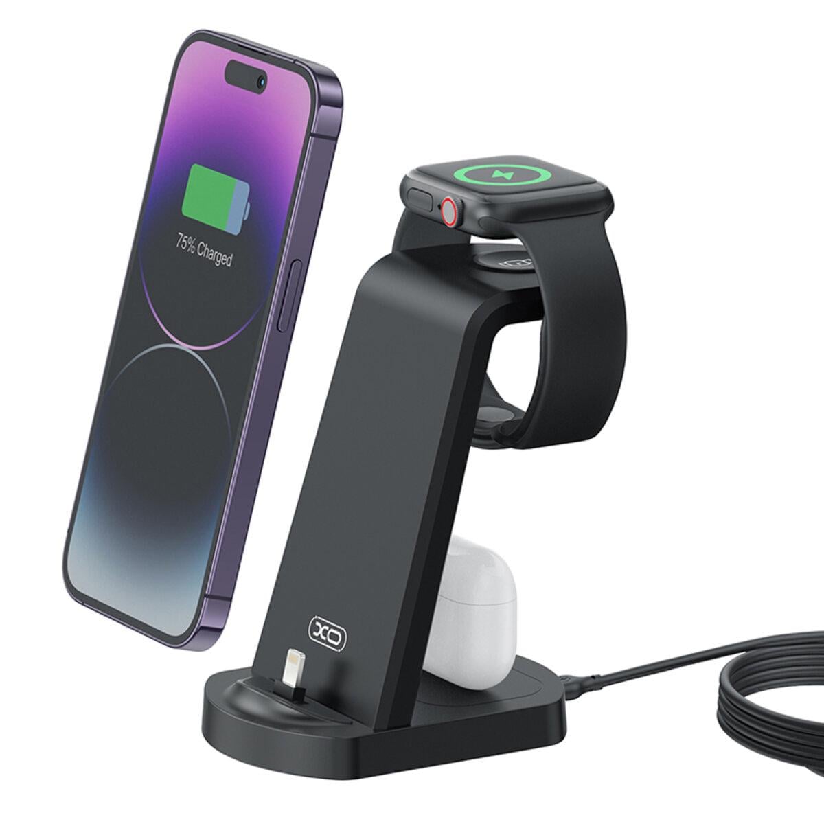 Зарядний пристрій бездротовий Xo WX035 3в1 Watch Charger/Lightning/TWS Зарядний пристрій бездротовий Xo WX035 3в1 Watch Charger/Lightning/TWS