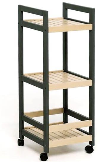 Етажерка на колесах з дерева Ханао Венге/Бланже (ЭТА-00271201)