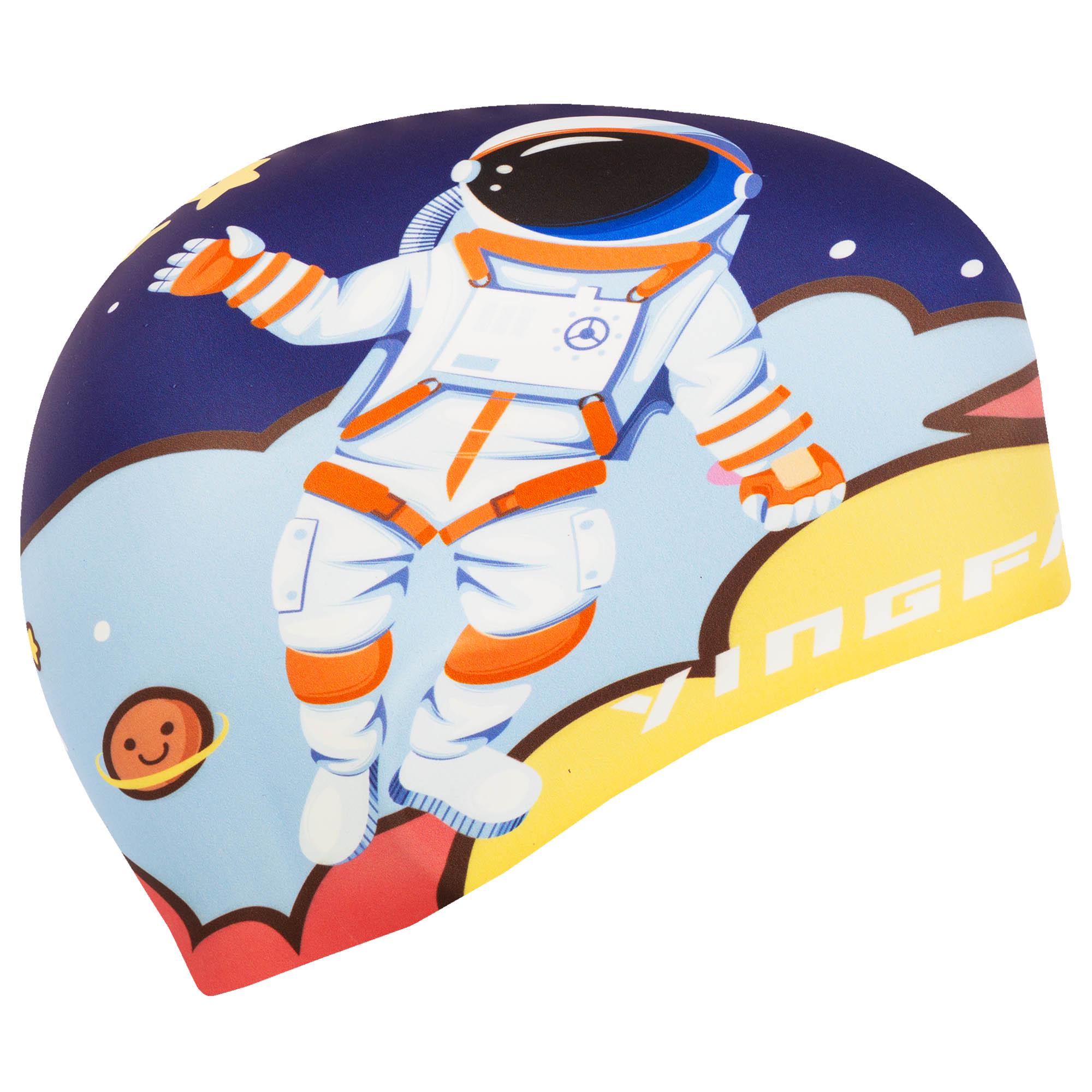 Шапочка для плавання дитяча YINGFA K0012 силіконова Чорно-блакитний (K0012_Черный-голубой) - фото 3