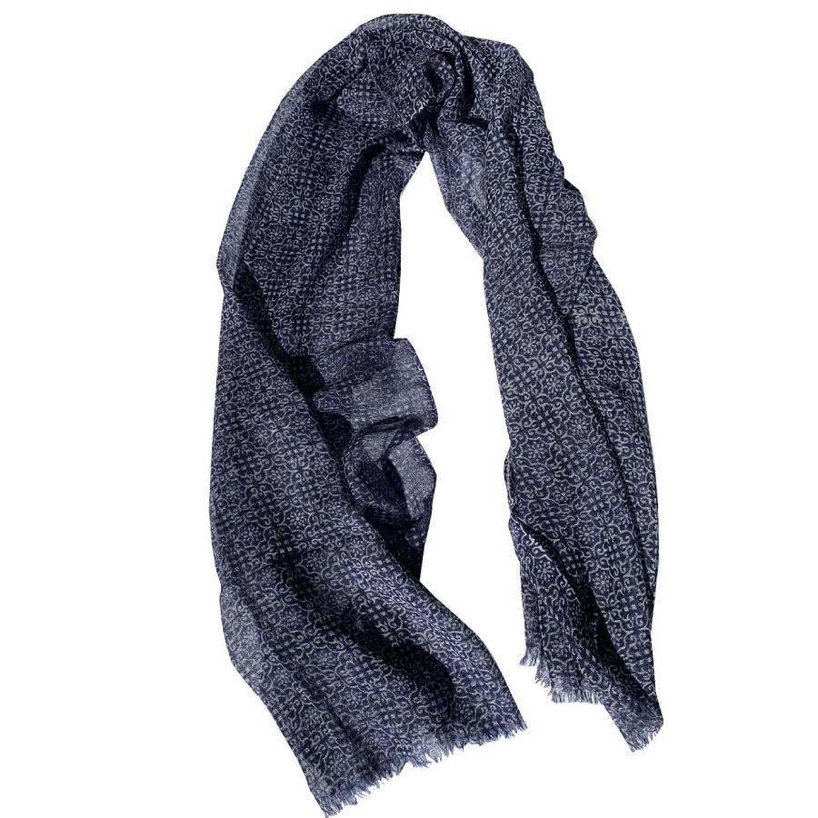 Шарф Silk Route из тонкой шерсти Синий (1058)