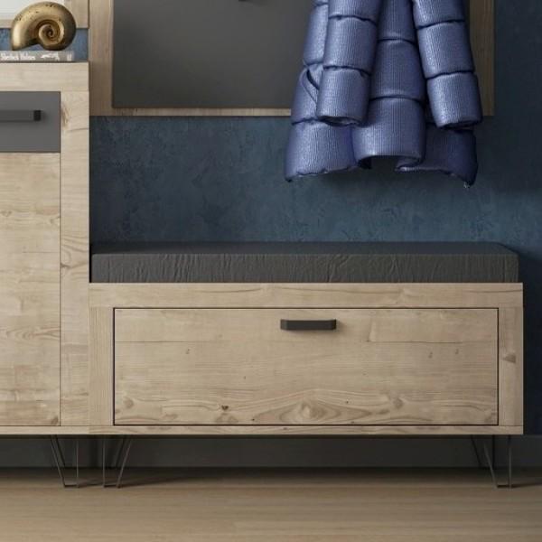 Тумба для взуття Світ меблів Ріо 1Д зДСП 950х398х470 мм Дуб артизан/Антрацит - фото 2 Тумба для взуття Світ меблів Ріо 1Д зДСП 950х398х470 мм Дуб артизан/Антрацит - фото 2