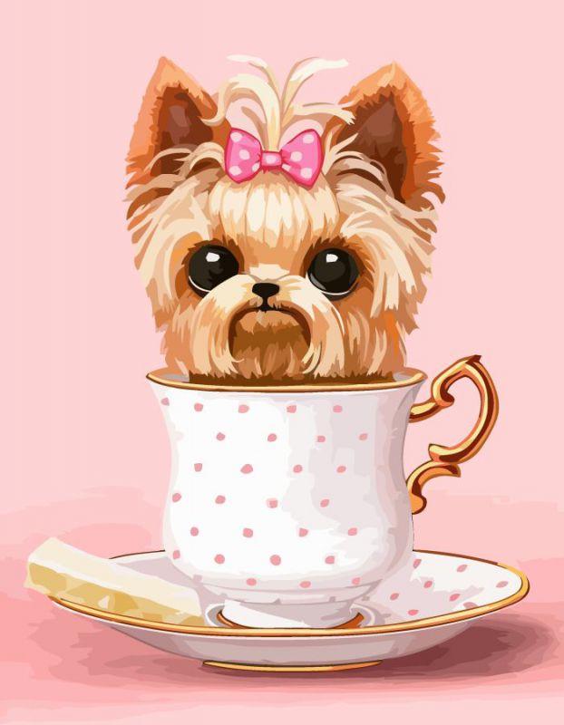 Картина по номерам Rosa Cute Dog in a Cup 35х45 см (N00013214)