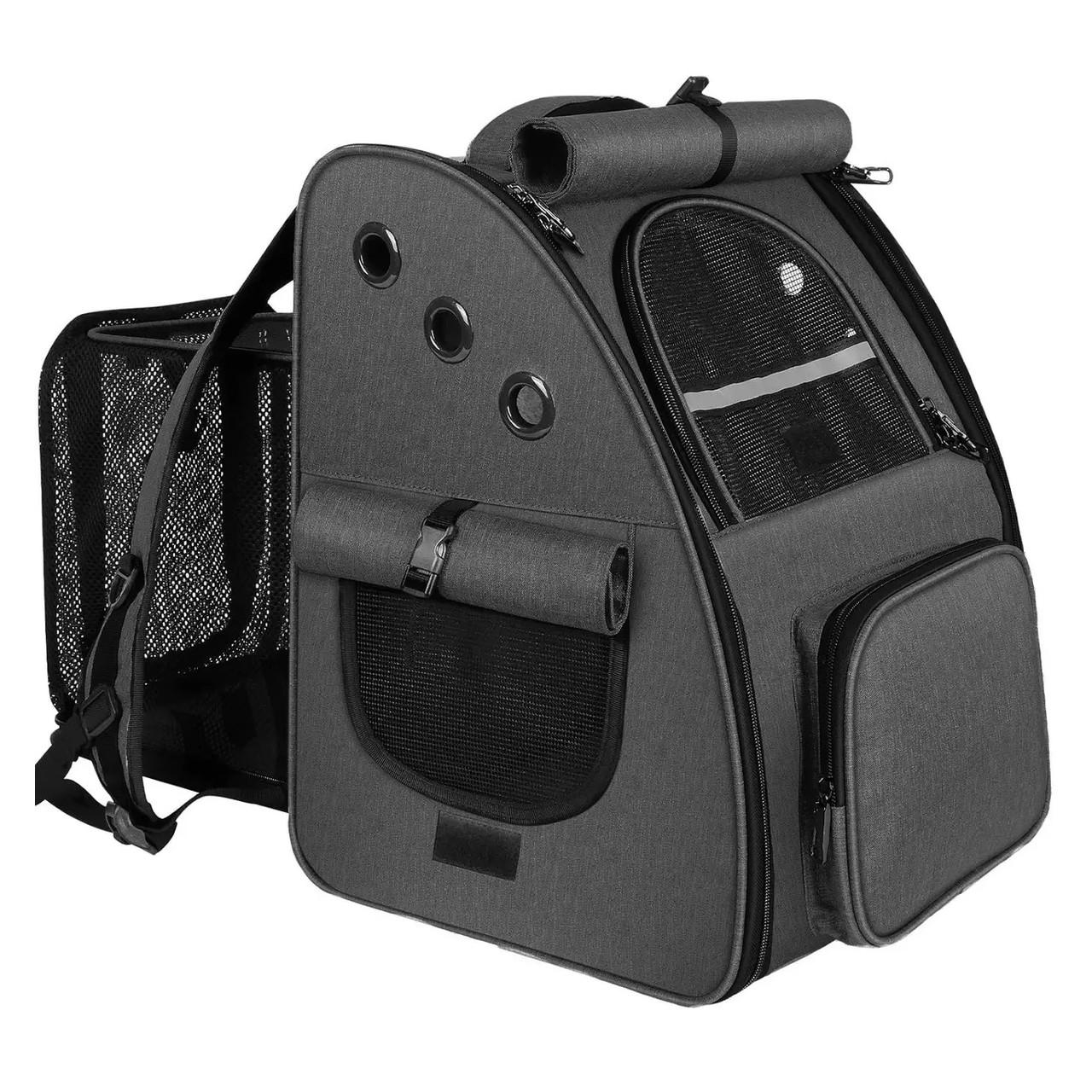 Розсувний рюкзак для перенесення домашніх тварин CosmoPet CP-44 43х28х34 см Grey (3_04877)