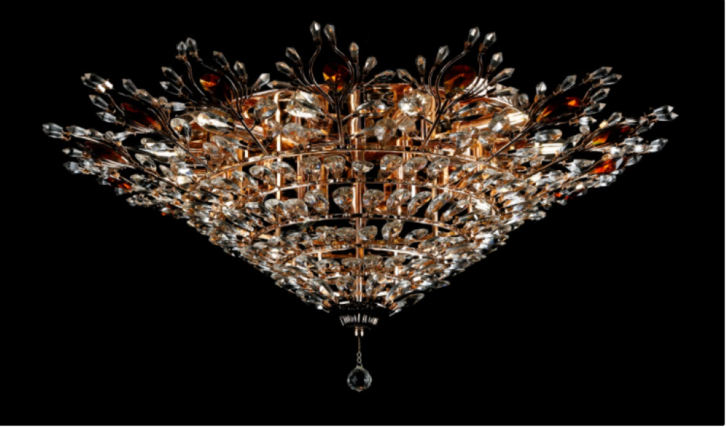 Хрустальная люстра L3173D95H30L21 Золото/Белый/Коричневый (AN000493)