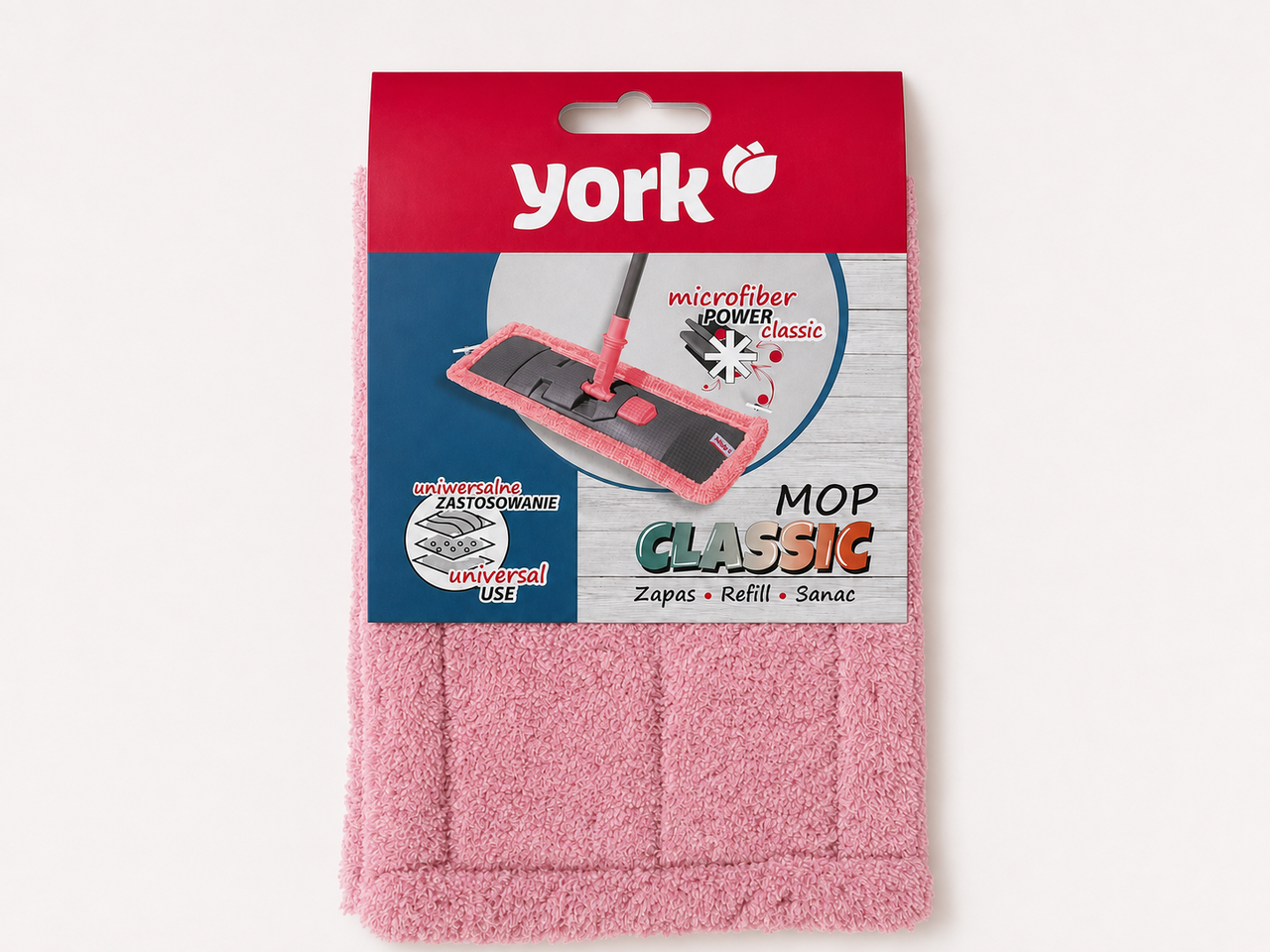 Запасная насадка на швабру York Classic 081090/pink