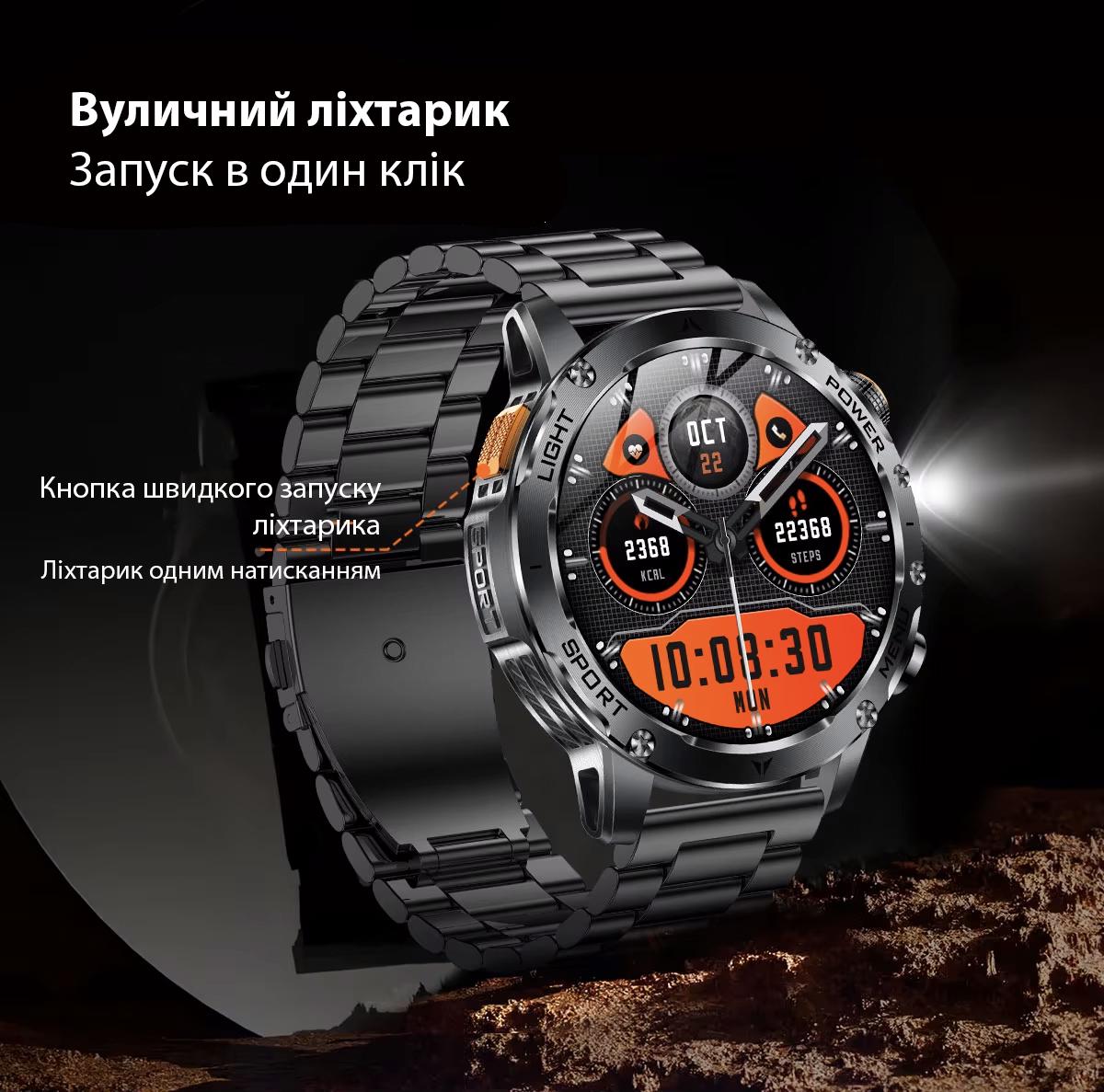 Смарт-годинник військовий Smart Power Ultra AK87 з двома ремінцями (29015269) - фото 8