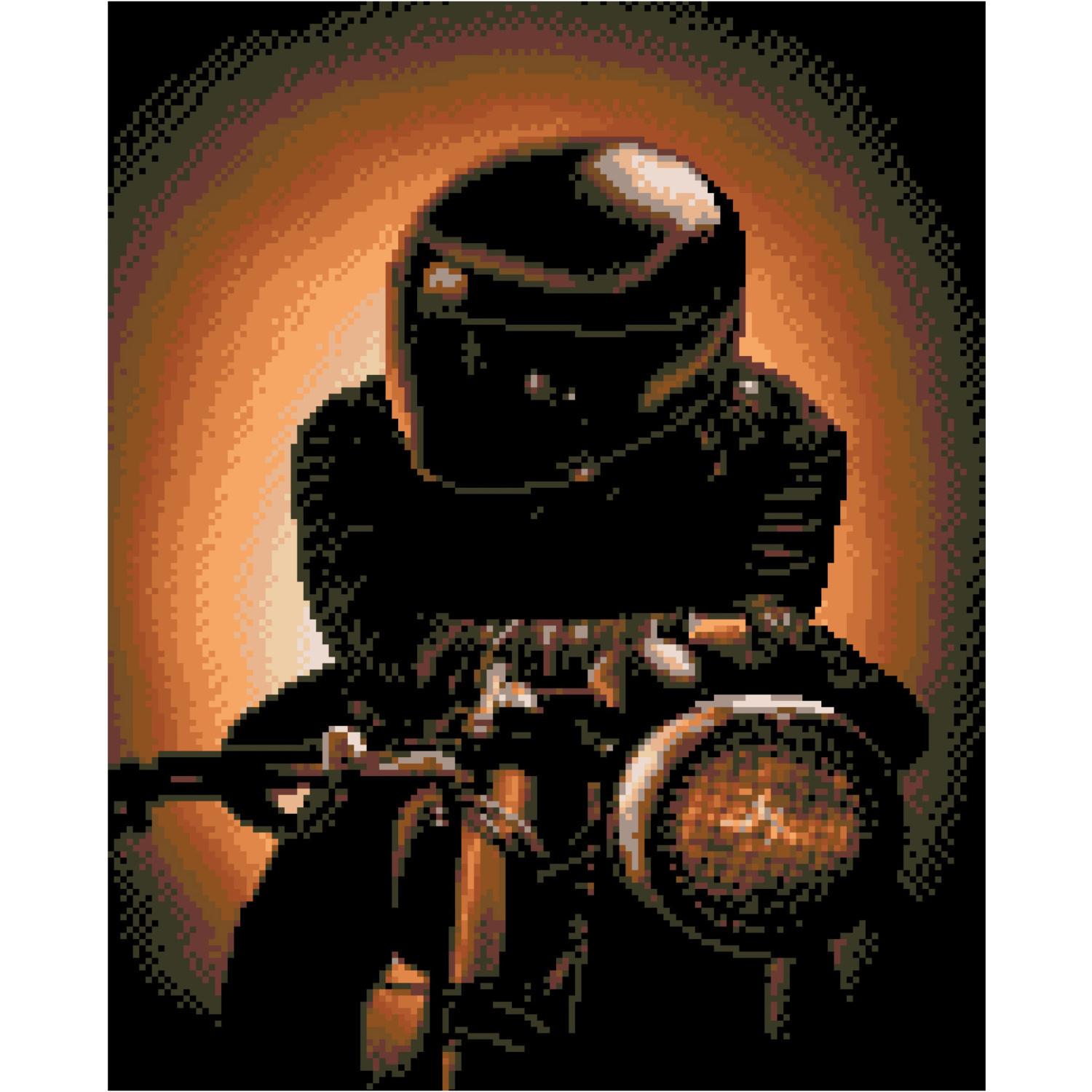 Алмазная мозаика Strateg Премиум Байкер 40x50 см (FA40887)