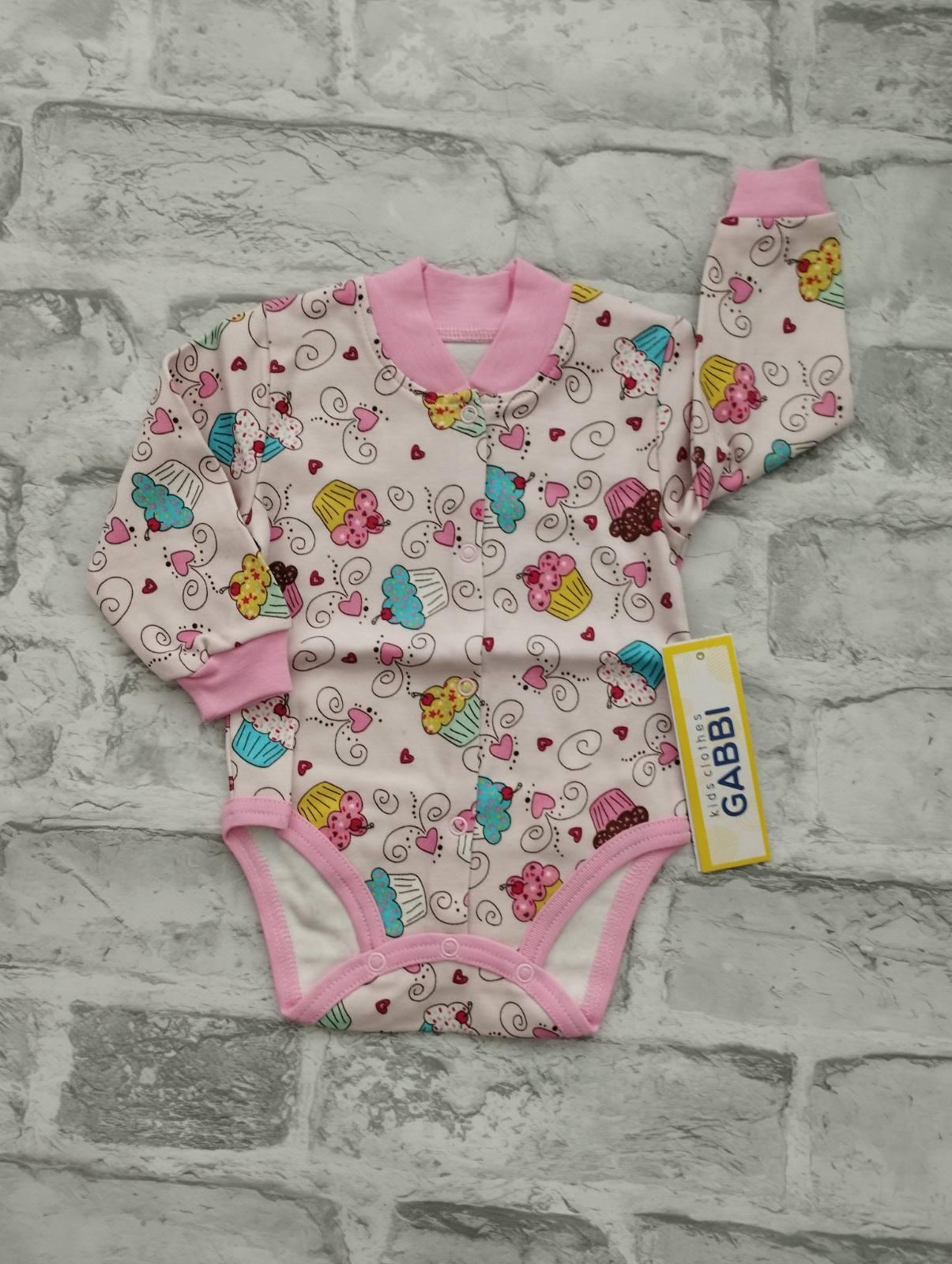 Боді для малюків GABBI з принтом тістечка 68-74 cм Рожевий (0386) Боді для малюків GABBI з принтом тістечка 68-74 cм Рожевий (0386)